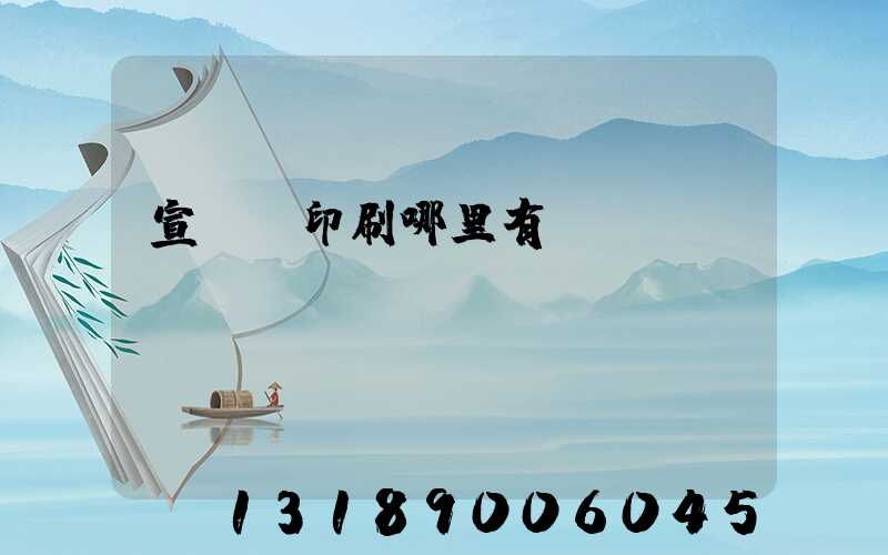 宣傳冊印刷哪里有