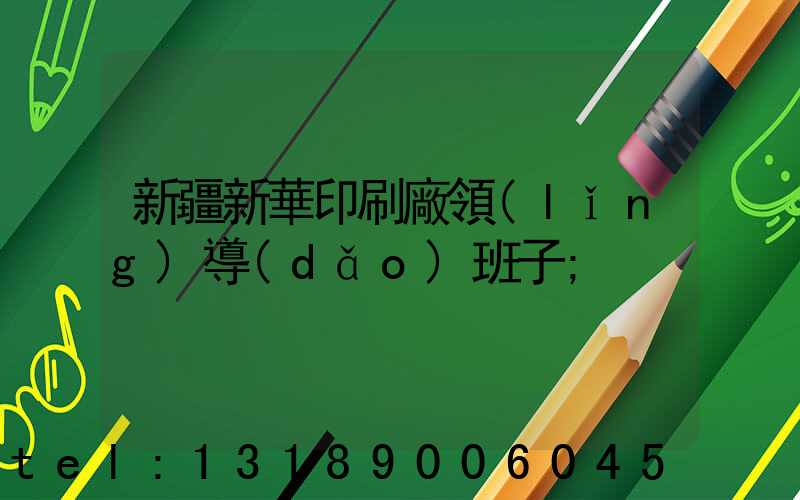 新疆新華印刷廠領(lǐng)導(dǎo)班子