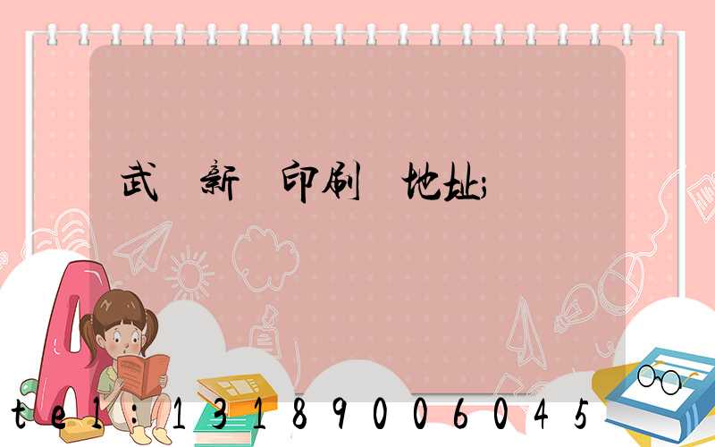 武漢新華印刷廠地址