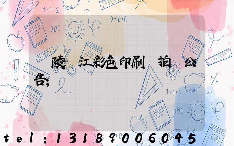 銅陵長江彩色印刷廠拍賣公告